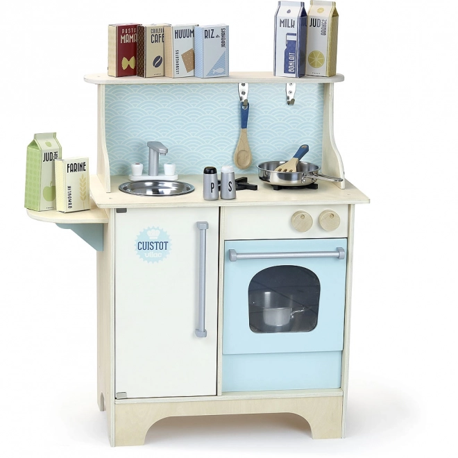 Wooden Play Kitchen Set Blue