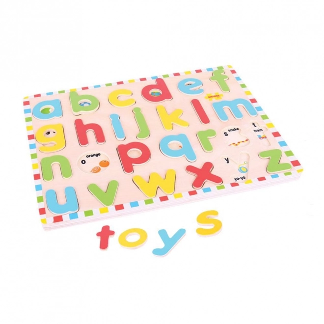 Bigjigs Toys Wooden Alphabet Puzzle with Pictures