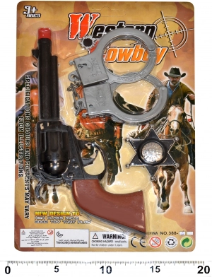 Set du petit shérif – pistolet, menottes et badge (22 cm)