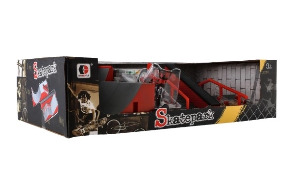 Skatepark Set with Ramp, Finger Bike, and Finger Skateboard