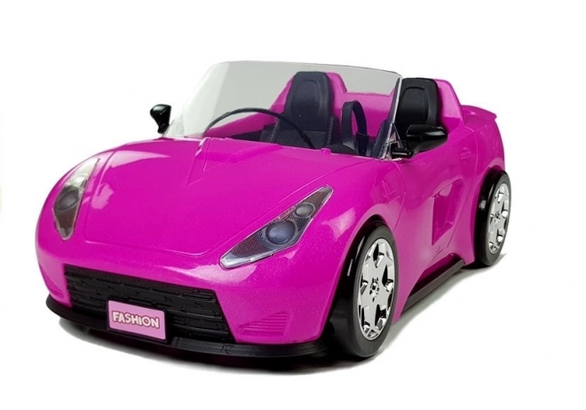 Roze cabrio-speelgoedauto voor poppen 34 cm