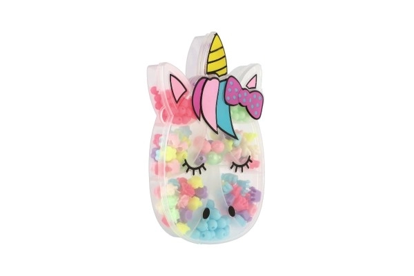 Colorful Beads in Unicorn-Shaped Plastic Box