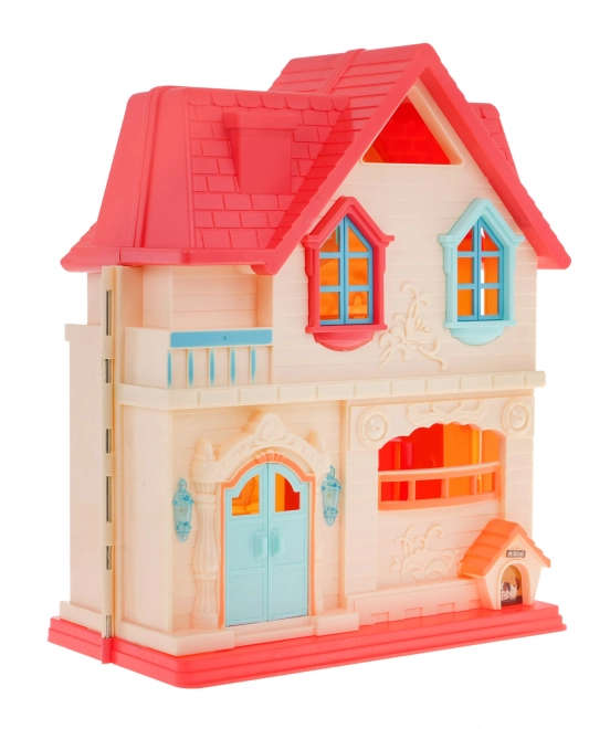 foldable dollhouse with figurines and accessories