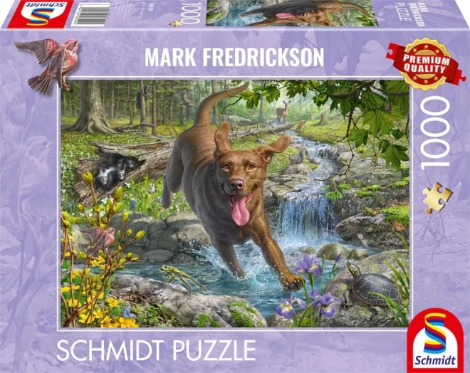 Puzzle di Golden Retriever nella natura primaverile 1000 pezzi