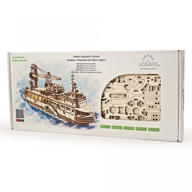 Ugears 3D Puzzle Research Steamboat