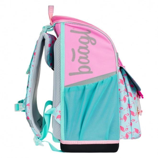 Baagl School Backpack Zippy Flamingo