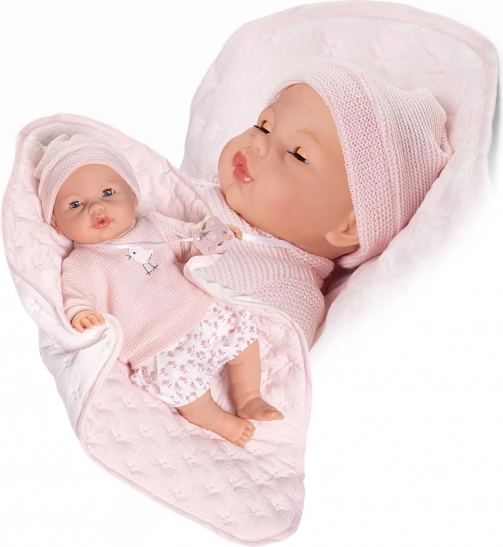 Poupée qui cligne des yeux bébé Antonio Juan avec sons - 37 cm