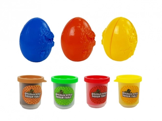 Dinosaur Egg Play Dough Set 12 Pieces 4 Colors