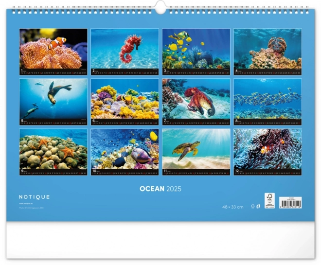 Wall Calendar Ocean 2025