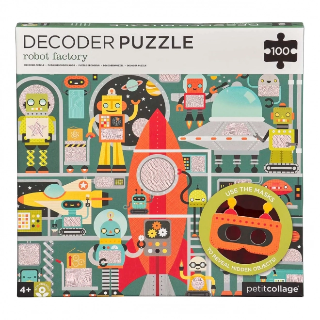 Petit Collage Robot Puzzle with 3D Glasses