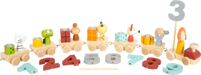 Wooden Birthday Train with Animals