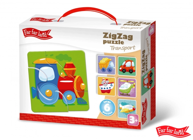 Far Far Land Puzzle Zigzag Transportation Theme