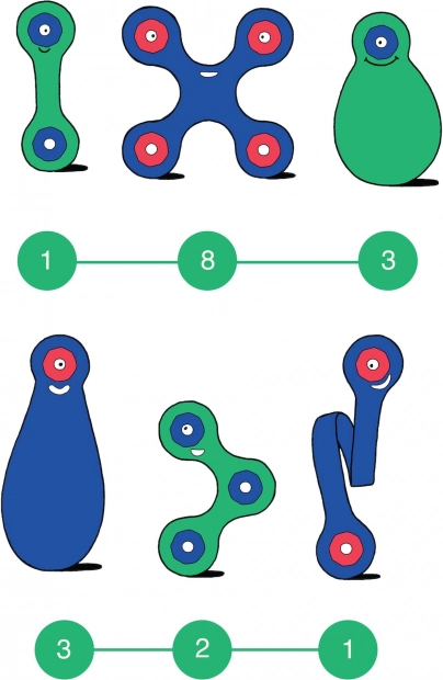 Flexible Magnetic Building Set in Green & Blue