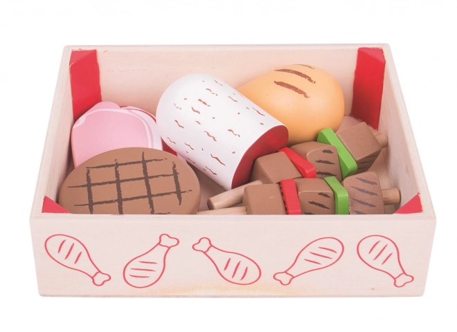 Wooden Meat Set in Box by Bigjigs Toys