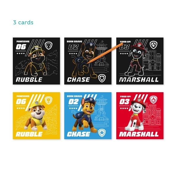 Scratch Art Images Set with Paw Patrol