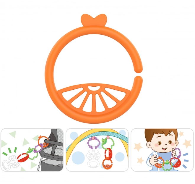 Giocattolo sensoriale Woopie per bambini con ganci a forma di frutta