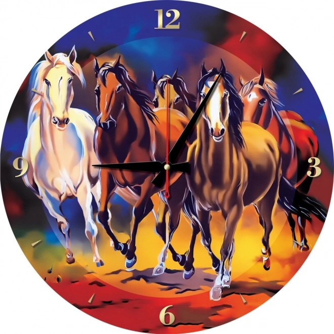 Horse Puzzle Clock with Frame