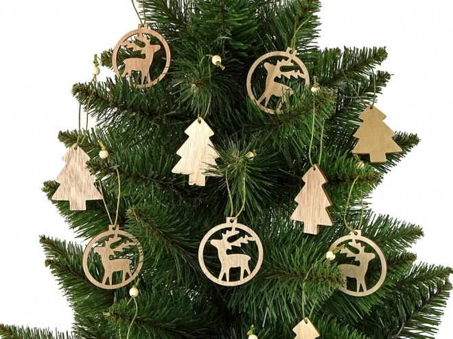 Wooden Christmas Tree and Reindeer Ornaments