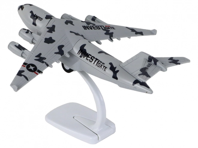 Gray Military Model Airplane with Sound and Light Effects