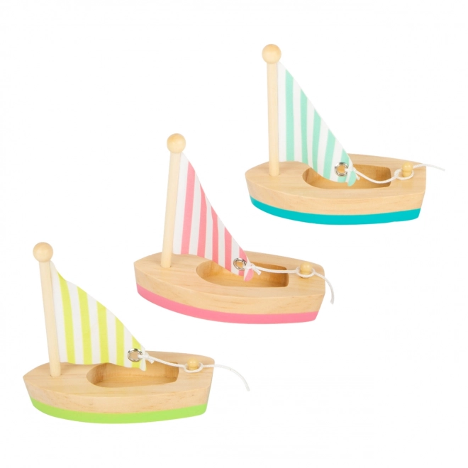 Sailing Boat Wooden Bath Toys Set