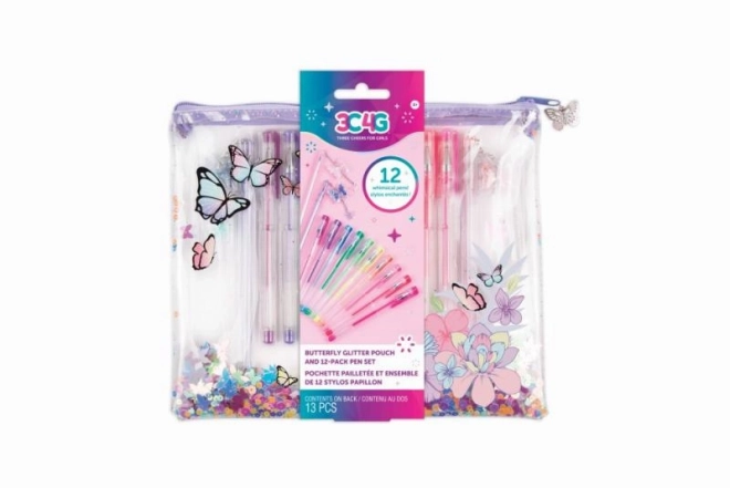 Glitter Gel Pens Set - Butterfly