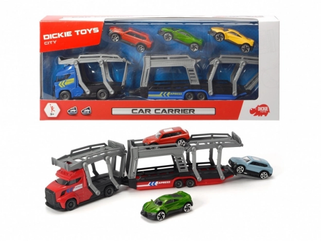 Car transporter with 3 toy cars