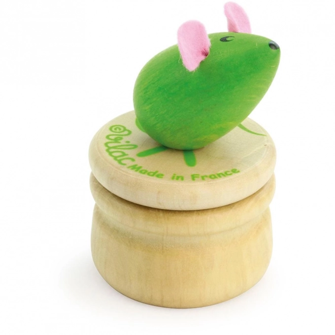 Wooden Tooth Fairy Box Mouse Green