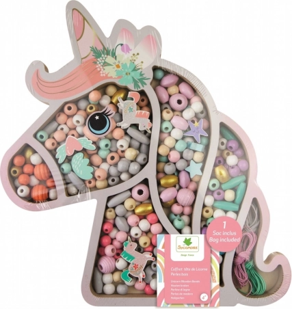 Perline in legno pastello – unicorno
