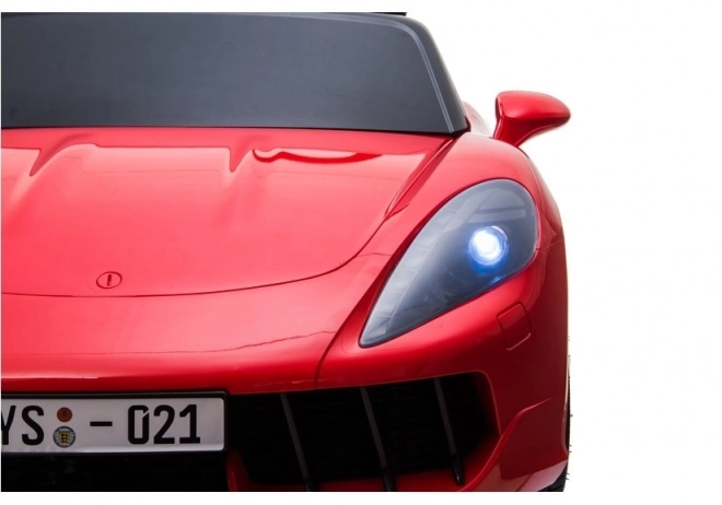 Red Lacquered Battery-Powered Car for Kids