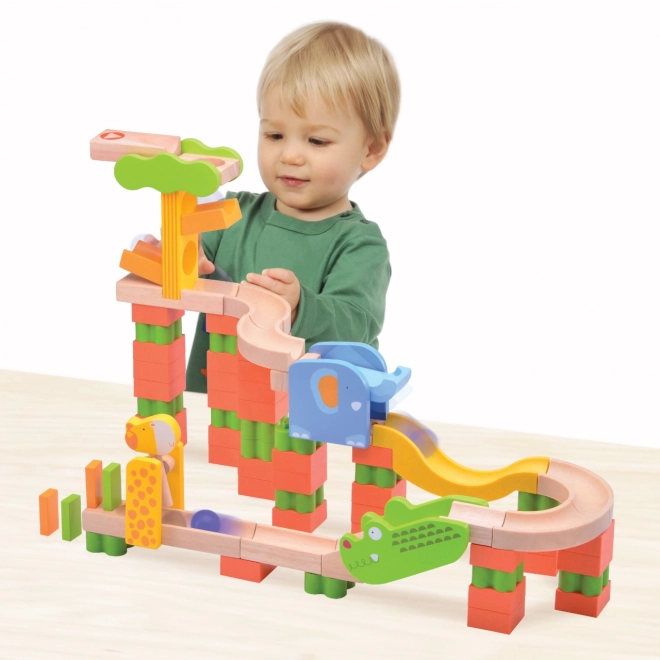 Wonderworld Wooden Marble Run Trix - Safari