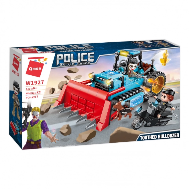 Qman Police Bulldozer Adventure Set