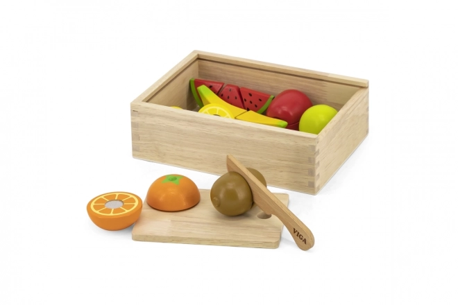 Wooden Fruit Cutting Set