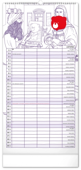 Family Planner Calendar with Teribear Illustrations 2025