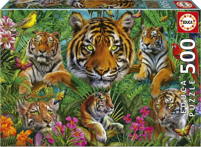 Educa jigsaw puzzle - tigers in the jungle 500 pieces