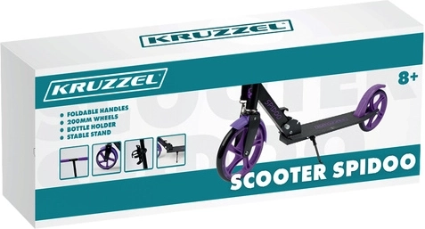 Folding city scooter for kids with large wheels (200 mm) – purple