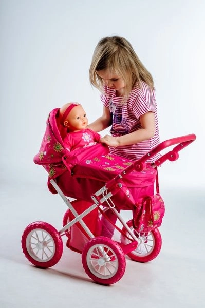 Doll Stroller with Storage Compartment