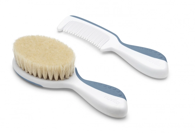 Baby Hair Brush Set Powder Blue