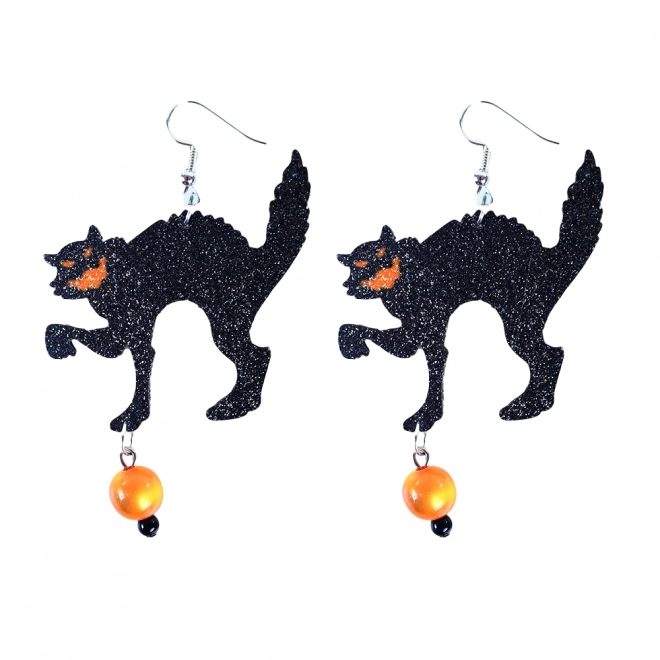 Witch Cat Halloween Earrings