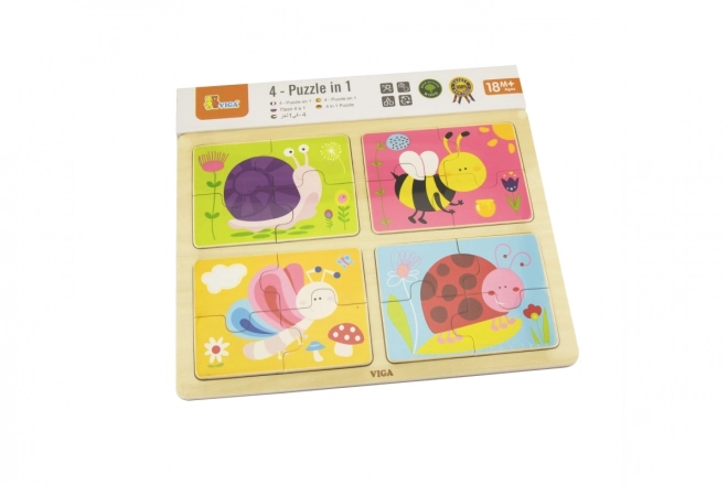 Wooden Insect Puzzle 4 in 1