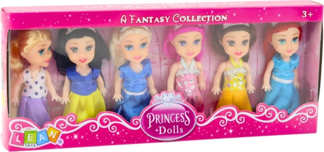 Set Mini Bambole Principesse Vestiti Fiabeschi