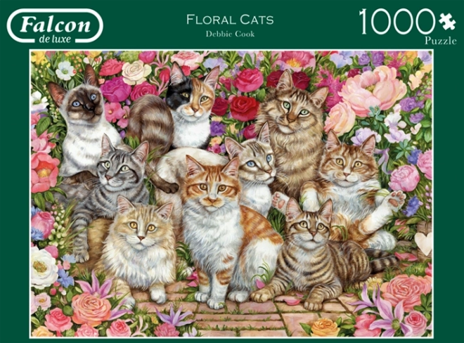 Falcon Puzzle Cats Among Flowers