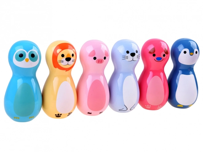 Colorful Animal Rattle Bowling Set