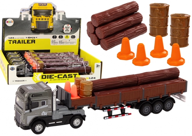 Wood Transport Truck with Sound and Light Effects 1:24 Scale