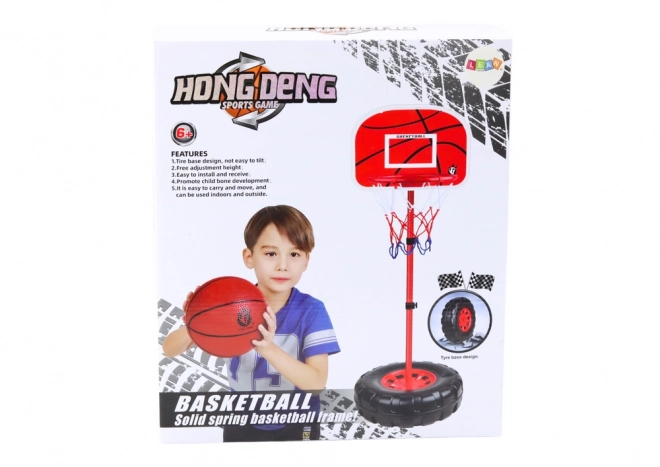 Adjustable Basketball Hoop Set with Ball and Pump