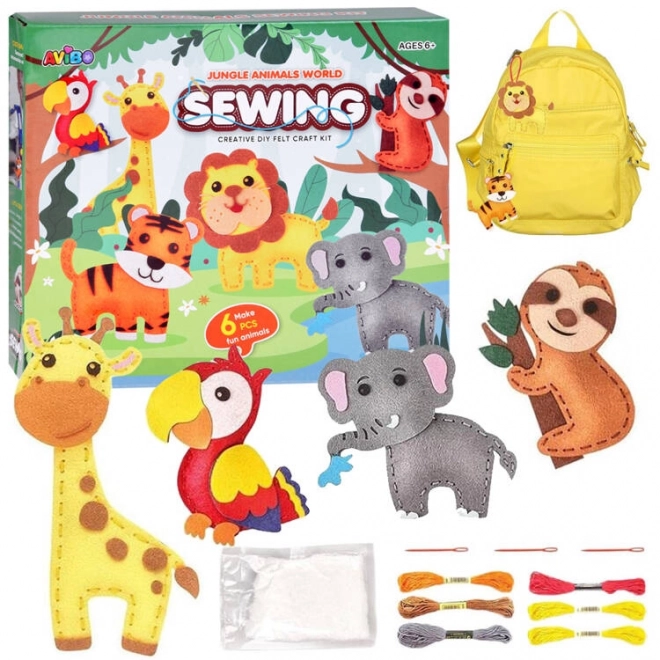 Jungle Animal World DIY Felt Sewing Set