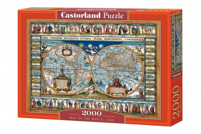 Castorland World Map Puzzle 1639, 2000 Pieces