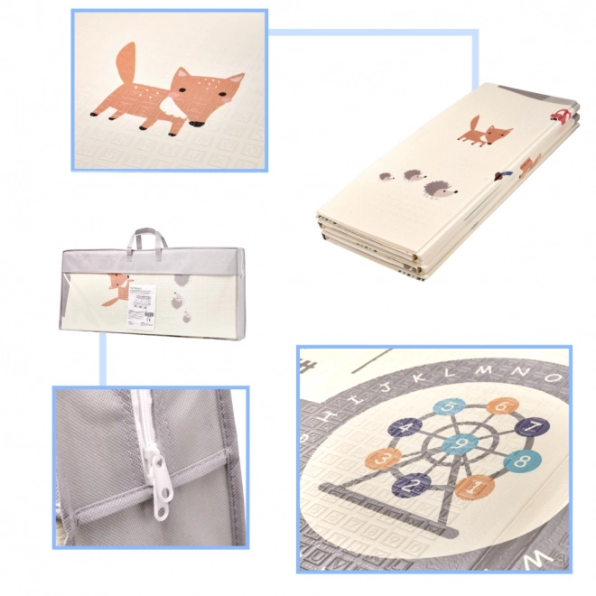 Foldable Double-sided Foam Educational Mat with Forest and Street Design