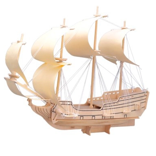 Woodcraft Wooden 3D Puzzle Sailboat Eagle