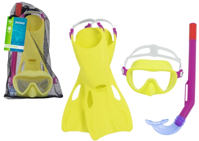 Diving Set Bestway Yellow Mask, Fins, Snorkel 25039
