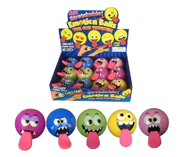 Smiley Ball with Light and Stretchable Tongue